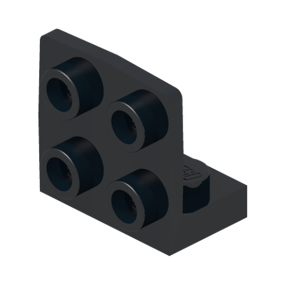 ANGULAR PLATE 1.5 BOT. 1X2 2/2 · Black (réf. BrickLink Black)