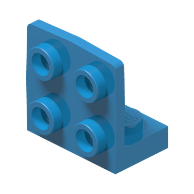 Bracket 1 x 2 - 2 x 2 Inverted · Dark Azur (réf. BrickLink Dark Azure)