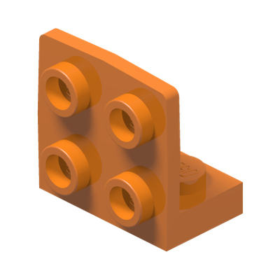 ANGULAR PLATE 1.5 BOT. 1X2 2/2 · LEGO 6061676 (réf. BrickLink 99207) · Bright Orange (réf. BrickLink Orange)