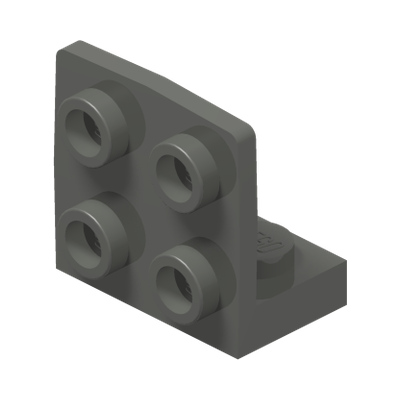 ANGULAR PLATE 1.5 BOT. 1X2 2/2 · Dark Stone Grey (réf. BrickLink Dark Bluish Gray)