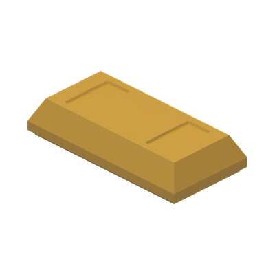 GOLD INGOT · Warm Gold (réf. BrickLink Pearl Gold)