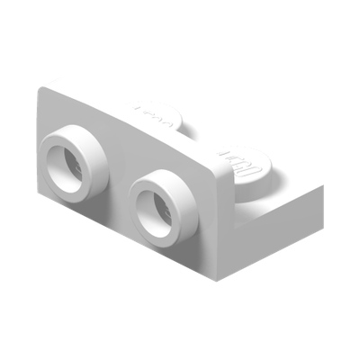 ANGULAR PLATE 1.5 BOT. 1X2 1/2 · LEGO 6070698 (réf. BrickLink 99780) · White (réf. BrickLink White)