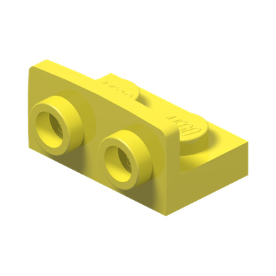 ANGULAR PLATE 1.5 BOT. 1X2 1/2 · Cool Yellow (réf. BrickLink Bright Light Yellow)