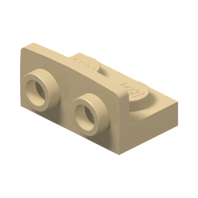 ANGULAR PLATE 1.5 BOT. 1X2 1/2 · Brick Yellow (réf. BrickLink Tan)