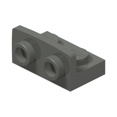ANGULAR PLATE 1.5 BOT. 1X2 1/2 · Dark Stone Grey (réf. BrickLink Dark Bluish Gray)