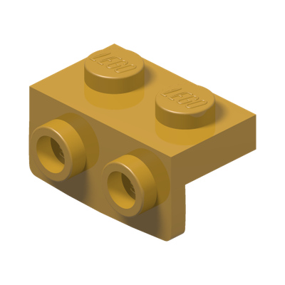 ANGULAR PLATE 1,5 TOP 1X2 1/2 · Warm Gold (réf. BrickLink Pearl Gold)