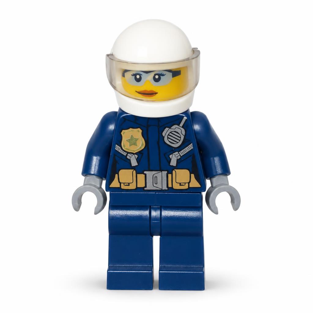 Police - Pilote d'hélicoptère de ville, femme, lunettes bleu clair · cty0733