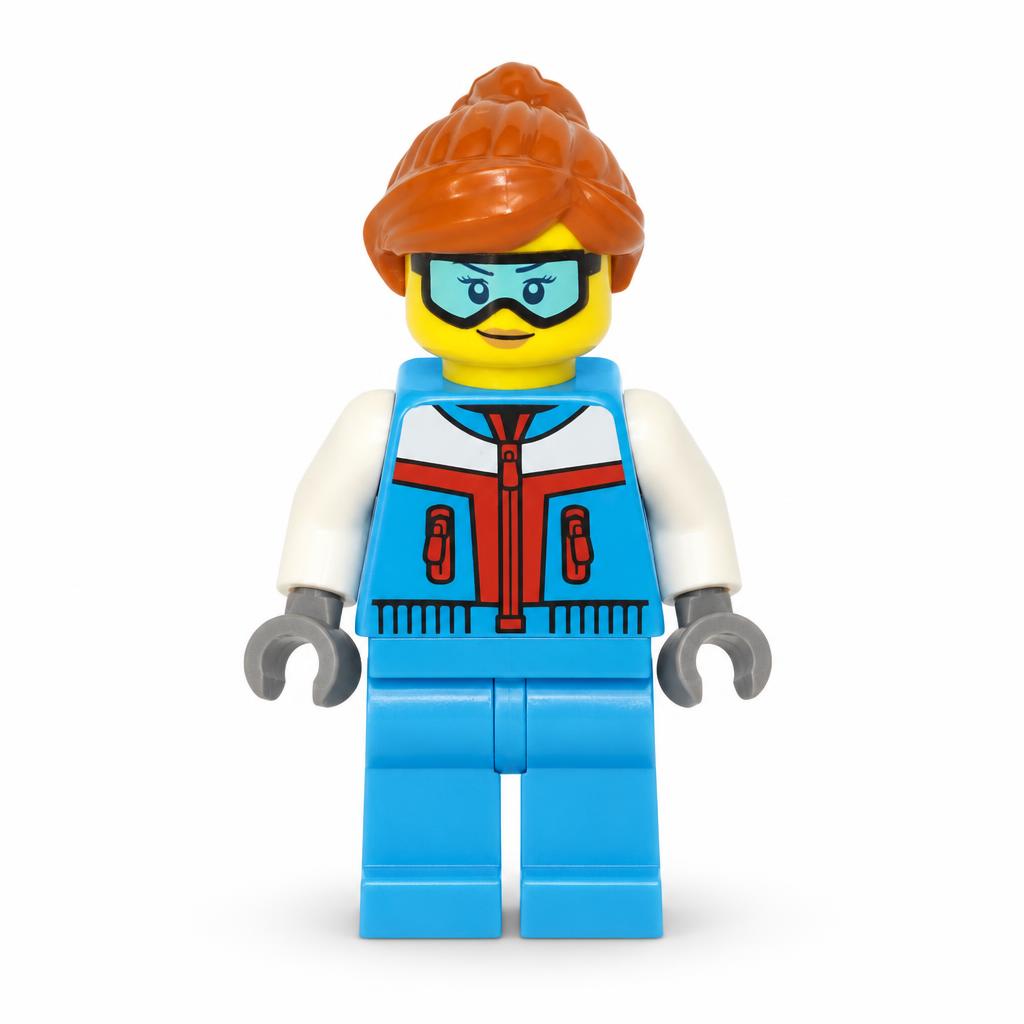 Ice Sculptor - Female, Dark Azure Jacket and Legs, Dark Orange Ponytail Hair, Ski Goggles · cty1683