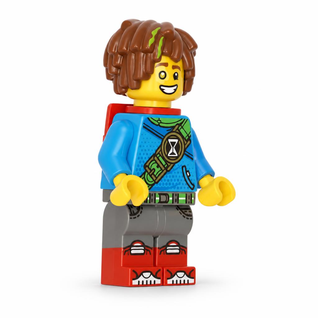 Mateo - Dark Azure Robe, Red Backpack · drm016