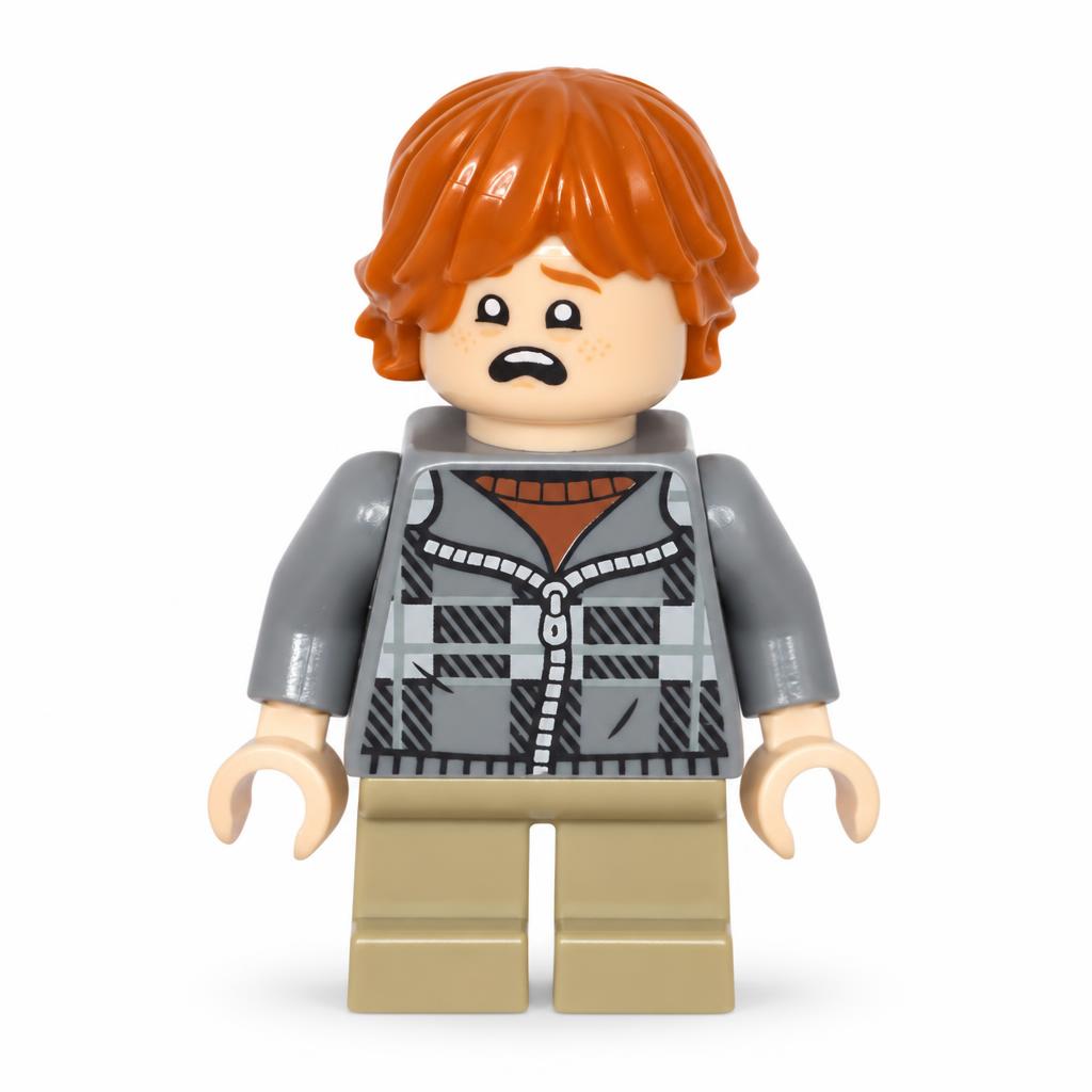 Ron Weasley - Veste à carreaux gris bleu foncé, jambes courtes fauve foncé · hp496