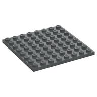 PLATE 8X8 · Dark Stone Grey (réf. BrickLink Dark Bluish Gray)