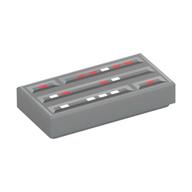 FLAT TILE 1X2 "NO. 86" · LEGO 4212363 (réf. BrickLink 3069ps1) · Medium Stone Grey (réf. BrickLink Light Bluish Gray)