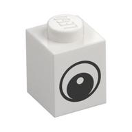 BRICK 1X1 " NO. 3" · LEGO 4569080 (réf. BrickLink 3005pb011) · White (réf. BrickLink White)