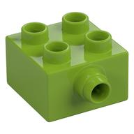BRICK 2X2 W/ROTATION SNAP · LEGO 6127191 (réf. BrickLink 22881) · Bright Yellowish Green (réf. BrickLink Lime)