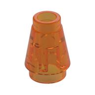 NOSE CONE SMALL 1X1 · Tr. Bright Orange (réf. BrickLink Trans-Orange)