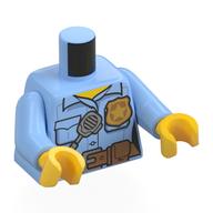 MINI UPPER PART, NO. 3699 · LEGO 6176658 (réf. BrickLink 973pb2663c01) · Light Royal Blue (réf. BrickLink Bright Light Blue)