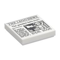 FLAT TILE 2X2, NO. 364 · LEGO 6218212 (réf. BrickLink 3068pb1105) · White (réf. BrickLink White)