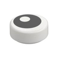 FLAT TILE 1X1 - ROUND "NO. 8" · White (réf. BrickLink White)