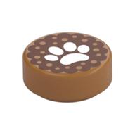 FLAT TILE 1X1, ROUND NO. 56 · LEGO 6287856 (réf. BrickLink 98138pb055) · Medium Nougat (réf. BrickLink Medium Nougat)