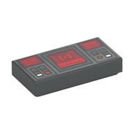 FLAT TILE 1X2, NO. 276 · LEGO 6291791 (réf. BrickLink 3069pb0777) · Dark Stone Grey (réf. BrickLink Dark Bluish Gray)