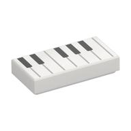 FLAT TILE 1X2, NO. 278 · LEGO 6293665 (réf. BrickLink 3069pb0761) · White (réf. BrickLink White)