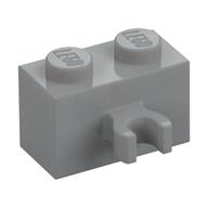 BRICK 1X2 W. HORIZONTAL HOLDER · Medium Stone Grey (réf. BrickLink Light Bluish Gray)