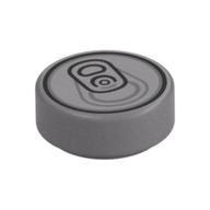 FLAT TILE 1X1, ROUND "NO. 35" · LEGO 6322904 (réf. BrickLink 98138pb033) · Silver Metallic (réf. BrickLink Flat Silver)