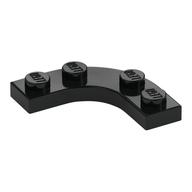 PLATE 3X3, 1/4 CIRCLE, W/ CUT OUT · Black (réf. BrickLink Black)