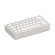 FLAT TILE 1X2, NO. 300 · LEGO 6329575 (réf. BrickLink 3069pb0856) · White (réf. BrickLink White)