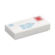 FLAT TILE 1X2, NO. 303 · LEGO 6329597 (réf. BrickLink 3069pb0851) · White (réf. BrickLink White)