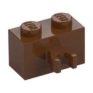 BRICK 1X2 W. HORIZONTAL HOLDER · Reddish Brown (réf. BrickLink Reddish Brown)