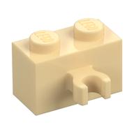 BRICK 1X2 W. HORIZONTAL HOLDER · Brick Yellow (réf. BrickLink Tan)