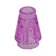 NOSE CONE SMALL 1X1 · Tr.medium Reddish Violet (réf. BrickLink Trans-Dark Pink)