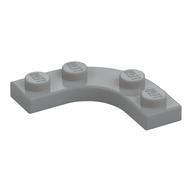 PLATE 3X3, 1/4 CIRCLE, W/ CUT OUT · Medium Stone Grey (réf. BrickLink Light Bluish Gray)