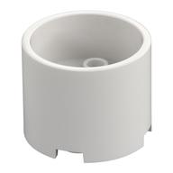 DESIGN ELEMENT 3X3X2,W/ CROSS HOLE,NO. 1 · LEGO 6390507 (réf. BrickLink 73111) · White (réf. BrickLink White)