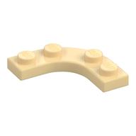 PLATE 3X3, 1/4 CIRCLE, W/ CUT OUT · Brick Yellow (réf. BrickLink Tan)