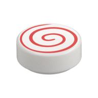 FLAT TILE 1X1, ROUND, NO. 213 · LEGO 6411552 (réf. BrickLink 98138pb013) · White (réf. BrickLink White)