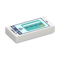 FLAT TILE 1X2, NO. 371 · LEGO 6416469 (réf. BrickLink 3069pb1062) · White (réf. BrickLink White)
