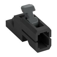 PLATE 1X2, W/ SHOOTER, W/ TRIGGER · LEGO 6426647 (réf. BrickLink 69754c01) · Titanium Metallic (réf. BrickLink Pearl Dark Gray)