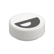 FLAT TILE 1X1, ROUND, NO. 229 · LEGO 6434345 (réf. BrickLink 98138pb366) · White (réf. BrickLink White)