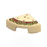 1/4 CIRCLE TILE 1X1, NO. 4 · LEGO 6435098 (réf. BrickLink 25269pb033) · Brick Yellow (réf. BrickLink Tan)