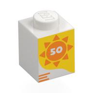 BRICK 1X1, NO. 33 · LEGO 6435173 (réf. BrickLink 3005pb060) · White (réf. BrickLink White)