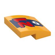 PLATE, W/ BOW 2X2X2/3, NO. 82 · LEGO 6461848 (réf. BrickLink 15068pb527) · Flame Yellowish Orange (réf. BrickLink Bright Light Orange)