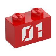 BRICK 1X2, NO. 114 · LEGO 6465542 (réf. BrickLink 3004pb327) · Bright Red (réf. BrickLink Red)
