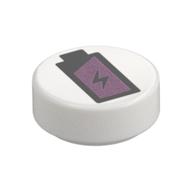 FLAT TILE 1X1, ROUND, NO. 272 · LEGO 6465627 (réf. BrickLink 98138pb396) · White (réf. BrickLink White)