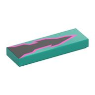 FLAT TILE 1X3, NO. 51 · LEGO 6465832 (réf. BrickLink 63864pb248) · Bright Bluish Green (réf. BrickLink Dark Turquoise)