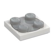 TURN TABLE 2X2, NO. 2 · LEGO 6472047 (réf. BrickLink 3680c02) · White (réf. BrickLink White)