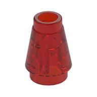 NOSE CONE SMALL 1X1 · Tr. Red (réf. BrickLink Trans-Red)