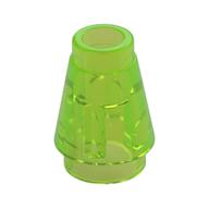 NOSE CONE SMALL 1X1 · Tr. Bright Green (réf. BrickLink Trans-Bright Green)